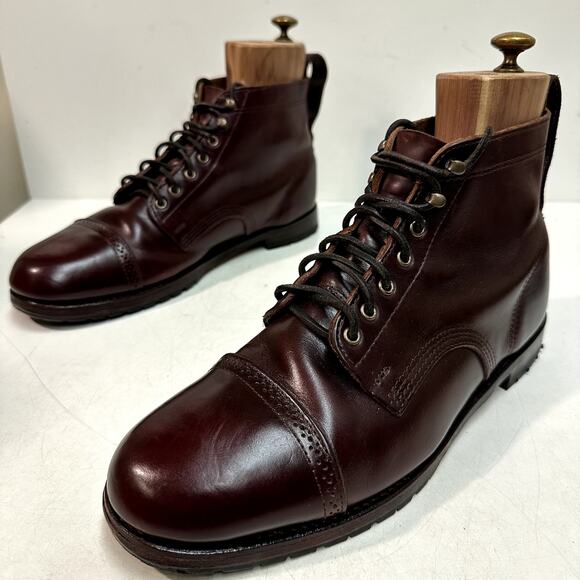 NEW HEELS Rancourt & Co. x Eastland Cap Toe Service Boot Burgundy Maine USA 12 D main image 5